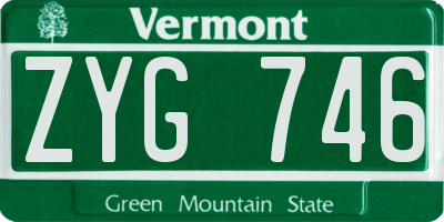 VT license plate ZYG746