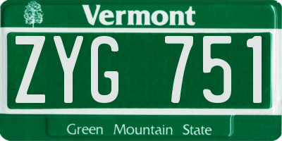 VT license plate ZYG751