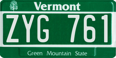 VT license plate ZYG761