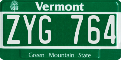 VT license plate ZYG764