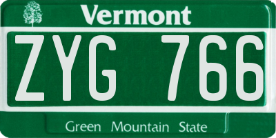VT license plate ZYG766