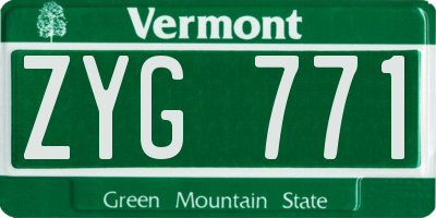 VT license plate ZYG771