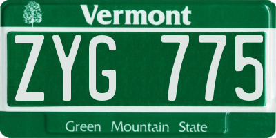 VT license plate ZYG775