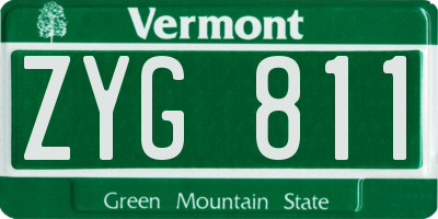 VT license plate ZYG811