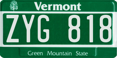 VT license plate ZYG818