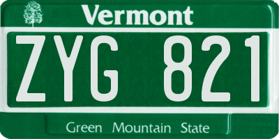 VT license plate ZYG821