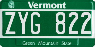 VT license plate ZYG822