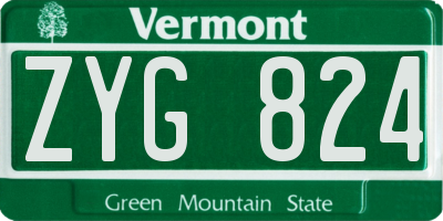 VT license plate ZYG824