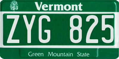 VT license plate ZYG825