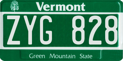 VT license plate ZYG828
