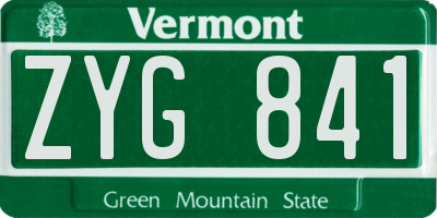 VT license plate ZYG841
