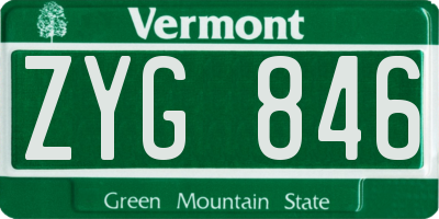 VT license plate ZYG846