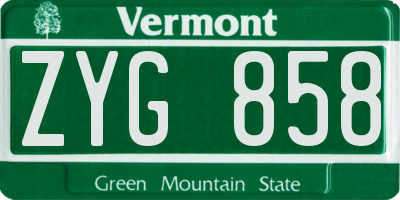 VT license plate ZYG858