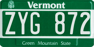 VT license plate ZYG872