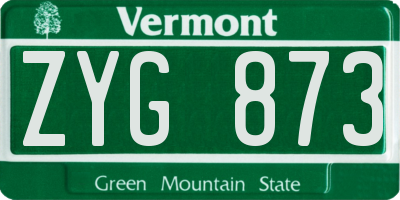 VT license plate ZYG873