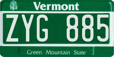 VT license plate ZYG885