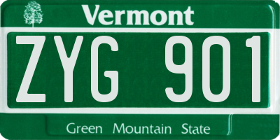 VT license plate ZYG901