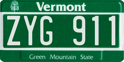 VT license plate ZYG911