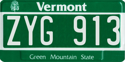 VT license plate ZYG913