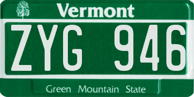 VT license plate ZYG946