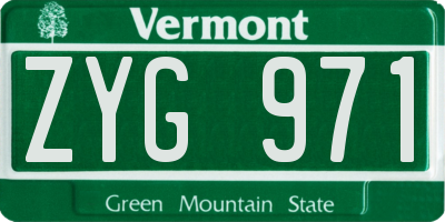 VT license plate ZYG971