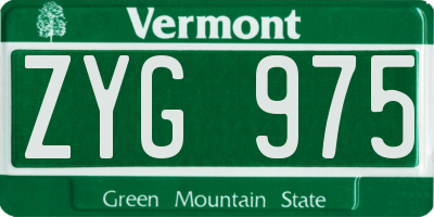 VT license plate ZYG975