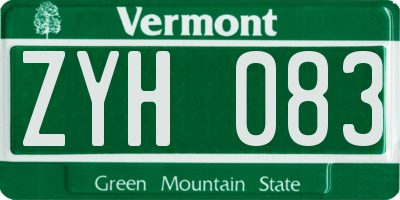 VT license plate ZYH083