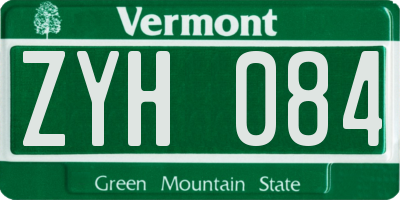 VT license plate ZYH084