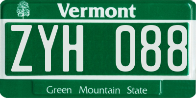 VT license plate ZYH088