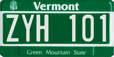 VT license plate ZYH101