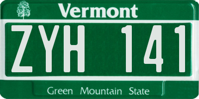 VT license plate ZYH141