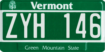 VT license plate ZYH146
