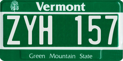 VT license plate ZYH157
