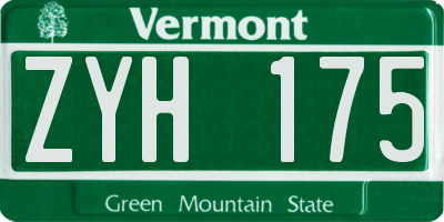 VT license plate ZYH175