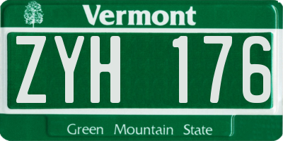 VT license plate ZYH176