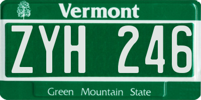 VT license plate ZYH246
