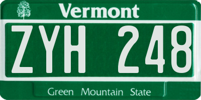 VT license plate ZYH248