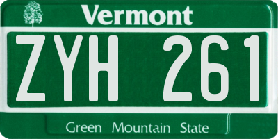 VT license plate ZYH261