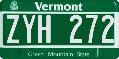 VT license plate ZYH272
