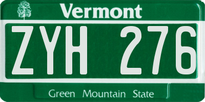 VT license plate ZYH276
