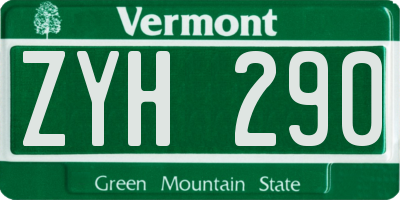 VT license plate ZYH290
