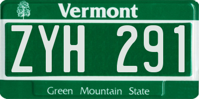 VT license plate ZYH291