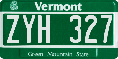 VT license plate ZYH327