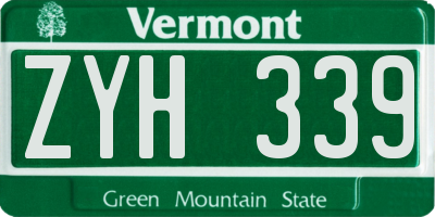 VT license plate ZYH339