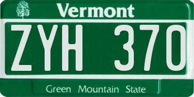 VT license plate ZYH370