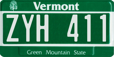 VT license plate ZYH411