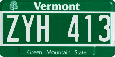 VT license plate ZYH413
