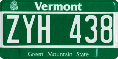 VT license plate ZYH438