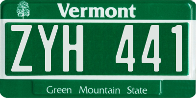 VT license plate ZYH441