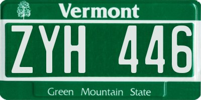 VT license plate ZYH446